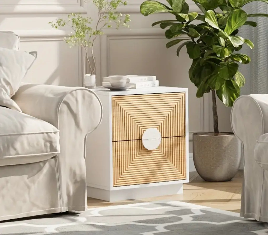 White 2 Drawer Nightstand Set
