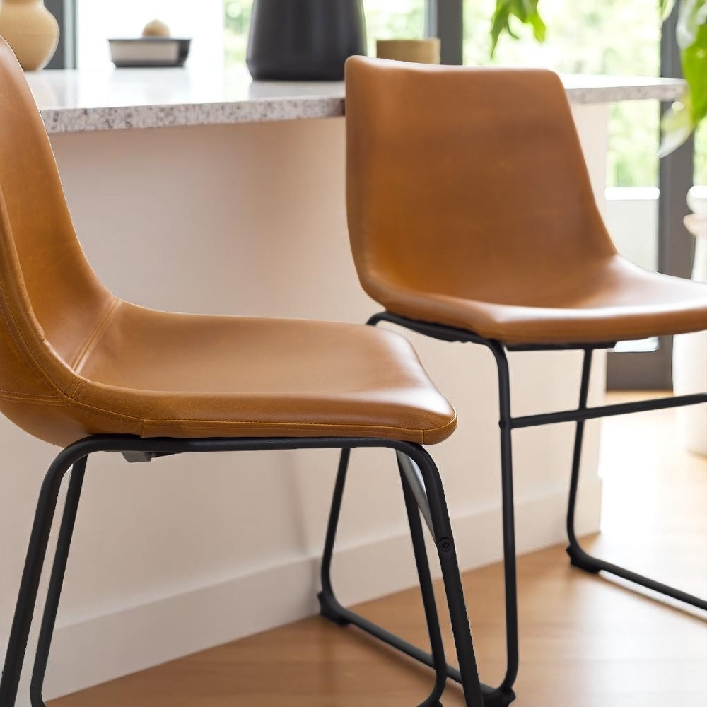 Set of 2 Whiskey Brown Dining Chair