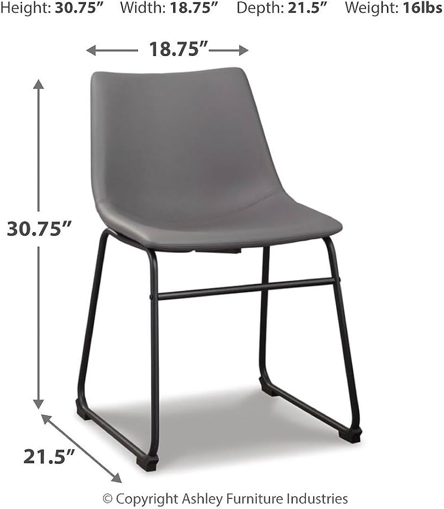 Gray Dining Room Chairs - angle view