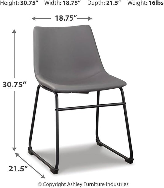 Gray Dining Room Chairs - angle view