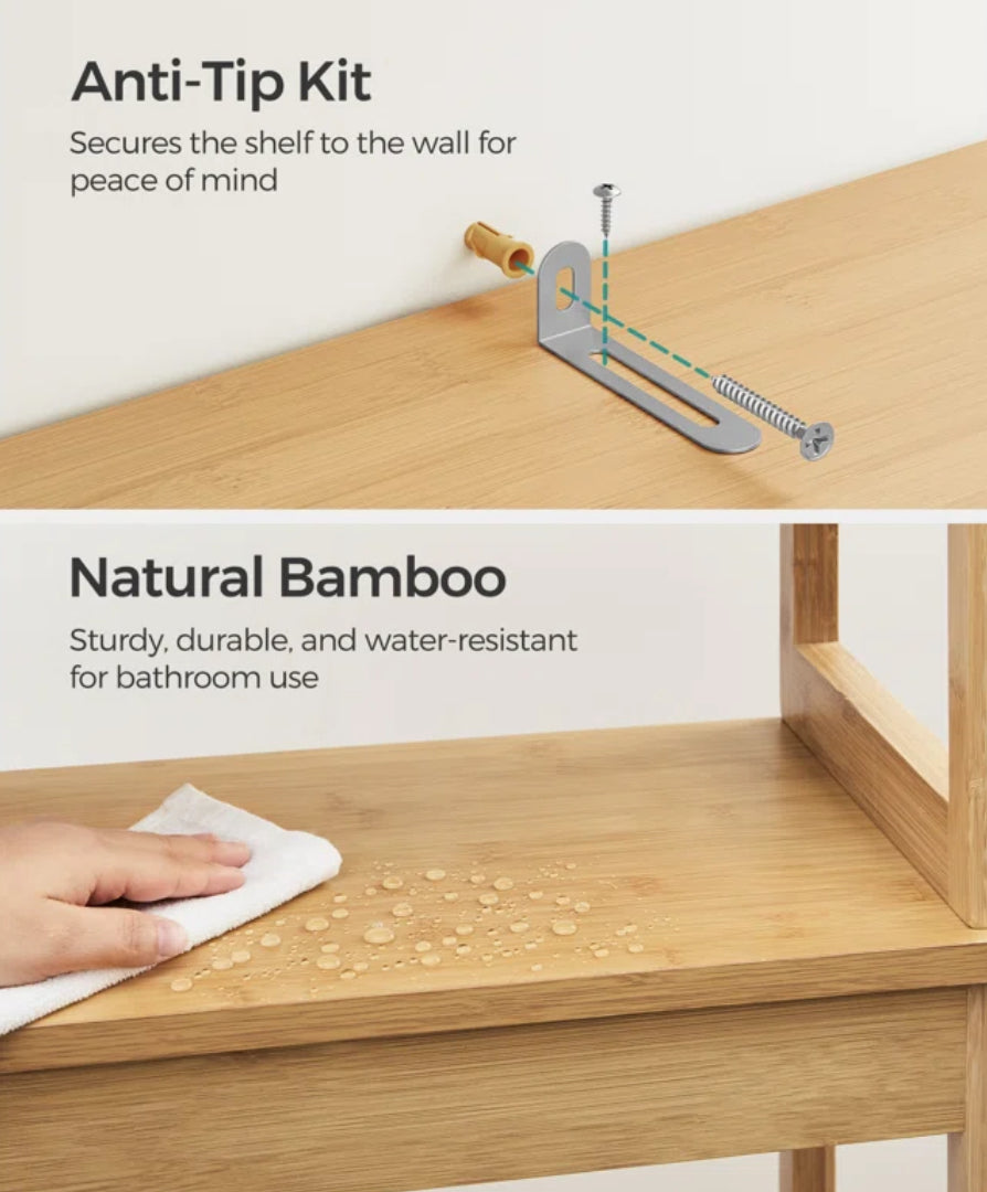 Bathroom over the toilet cabinet shelf