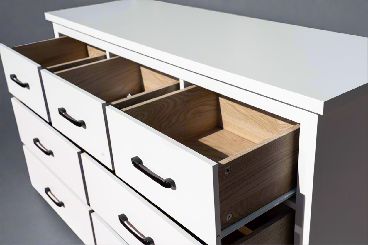 White 7-Drawer Modern Dresser – Clean Look, Big Storage