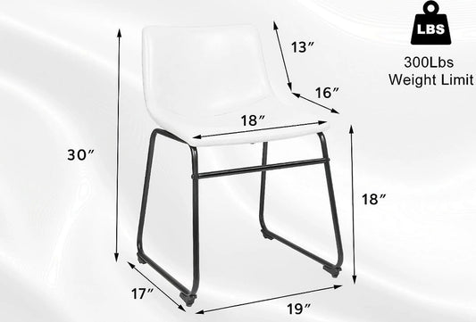 White Dining Room Chairs - angle view