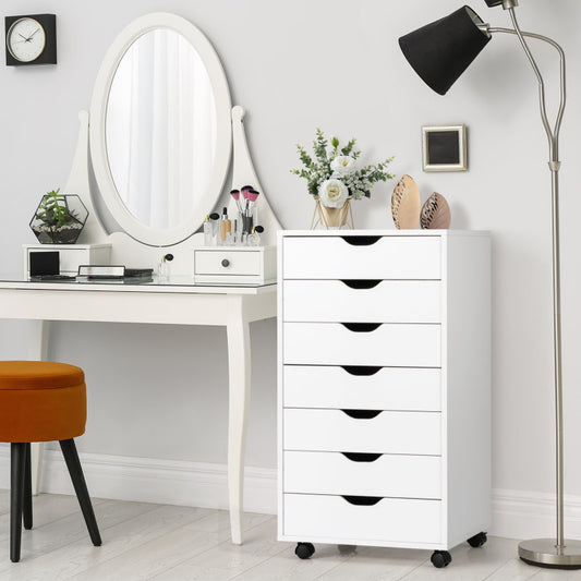 White 7 Drawer Storage Unit - front view