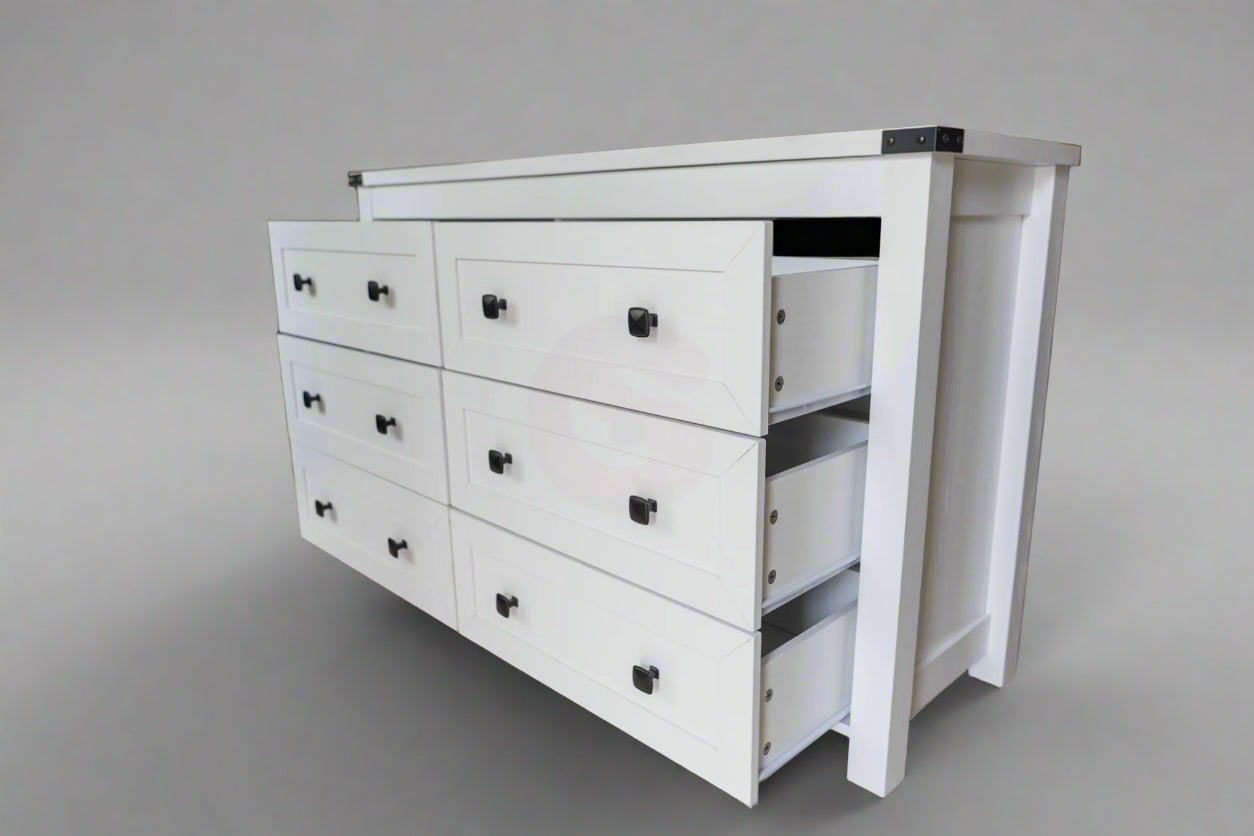 Modern White 6-Drawer Dresser – Clean Look, Smart Storage