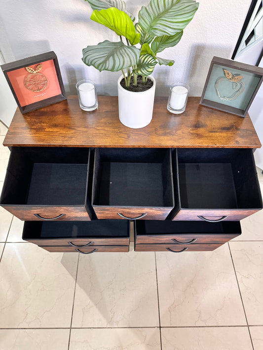 7 Drawer Fabric Dresser - angle view