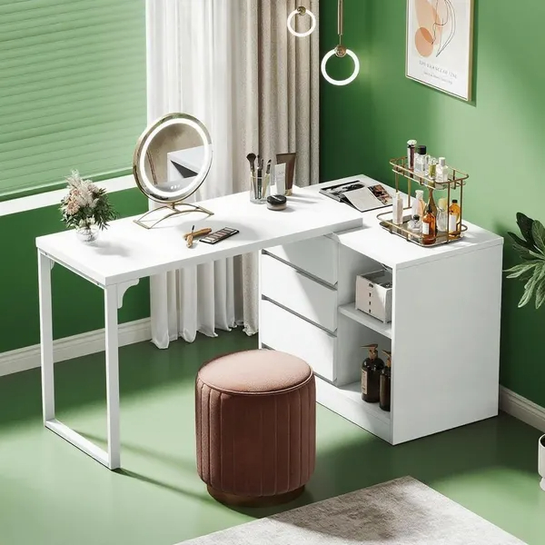 Modern Makeup Vanity Desk — Bedroom Vanity with Storage