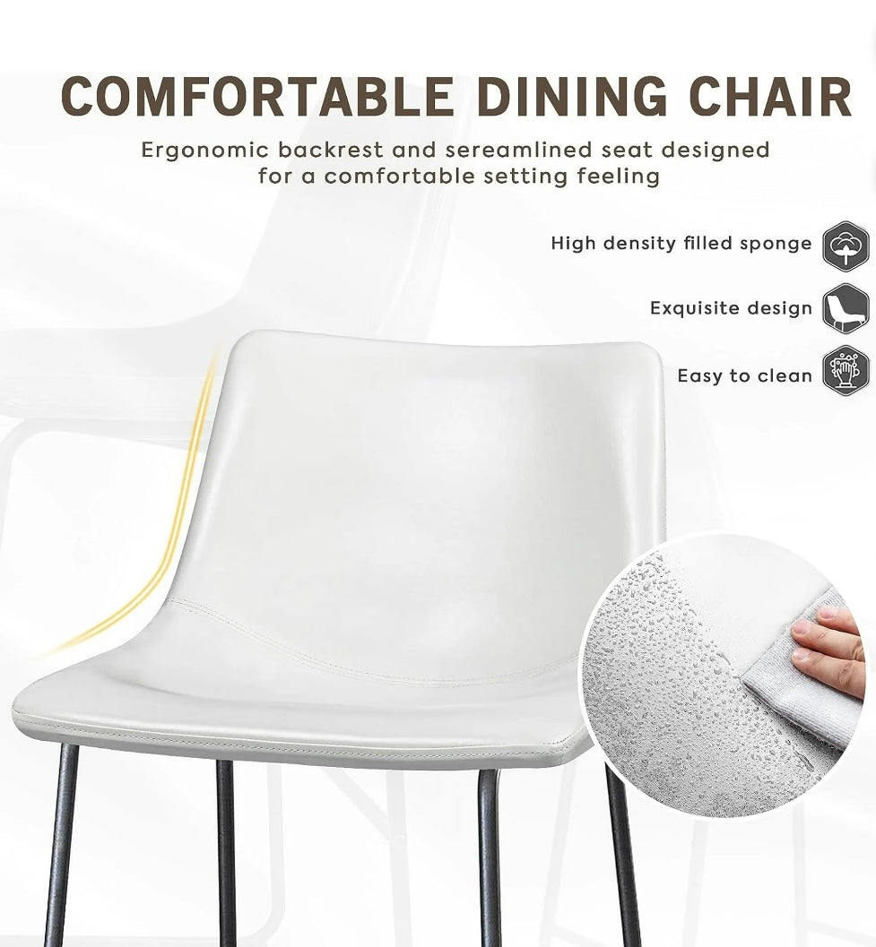 White Dining Room Chairs - in room setting