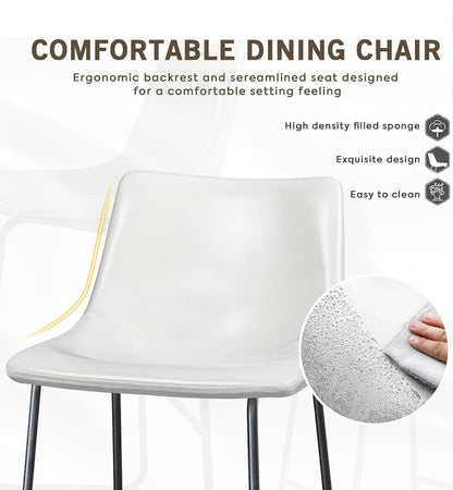White Dining Room Chairs - in room setting