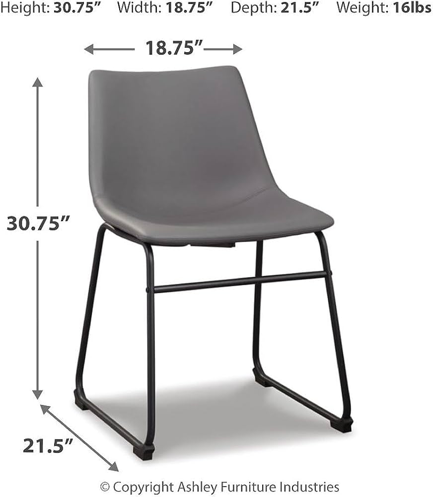 Gray Dining Room Chairs - angle view