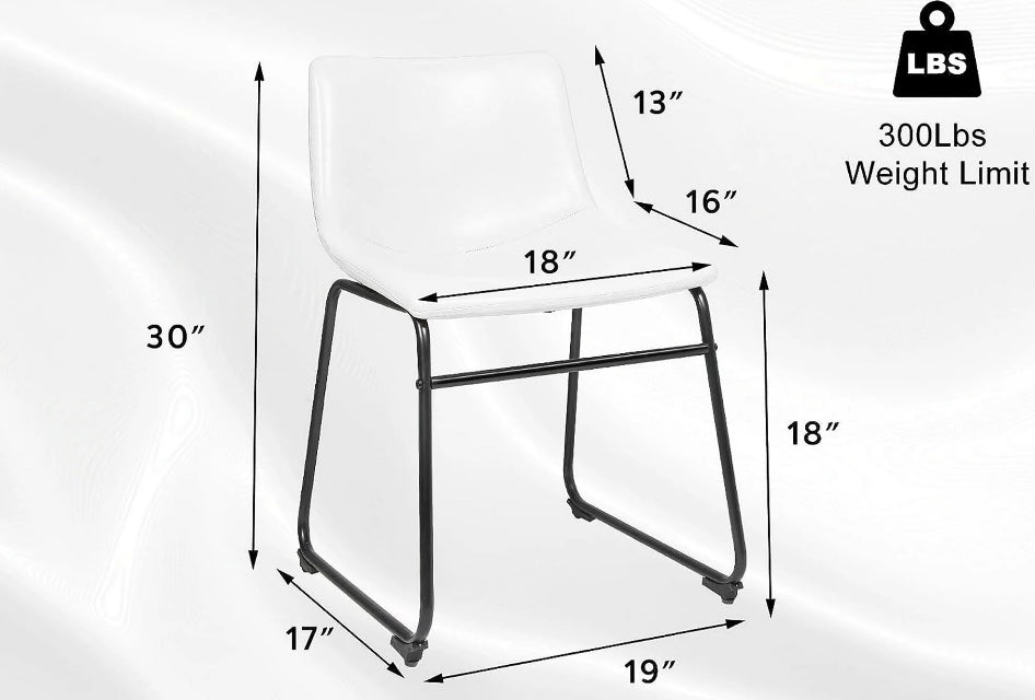 White Dining Room Chairs - angle view