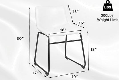 White Dining Room Chairs - angle view