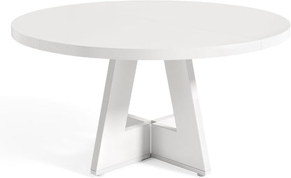 47-Inch Round Dining Table – White