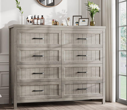 Gray Farmhouse 8-Drawer Dresser | Modern Bedroom Furniture