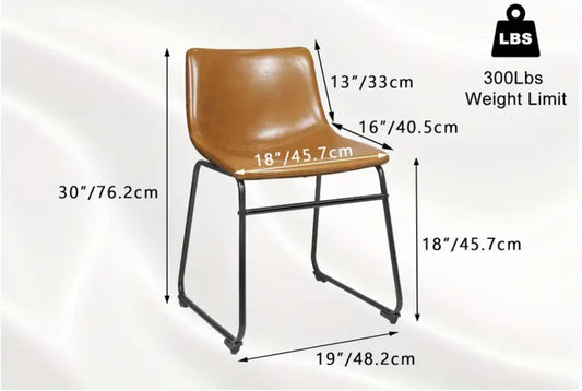 Whiskey Brown Dining Room Chairs - angle view