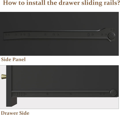 Black Fluted Oversized Nightstands - Set of 2 | Modern Bedroom Furniture