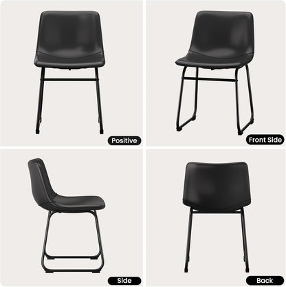 PU Leather Dining Chairs – Black