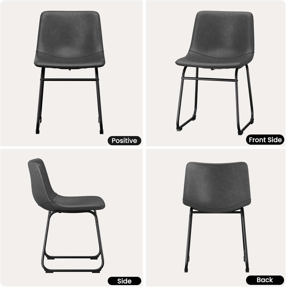 PU Leather Dining Chairs – Grey