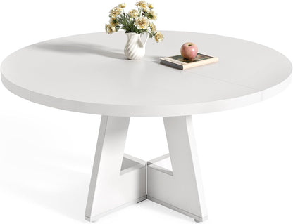 47-Inch Round Dining Table – White