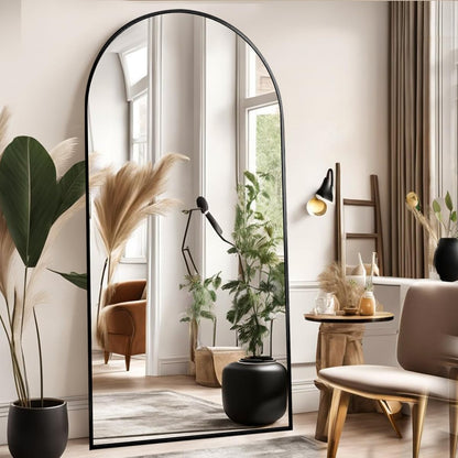 Arched Full Length Floor Mirror 90x46 – Black