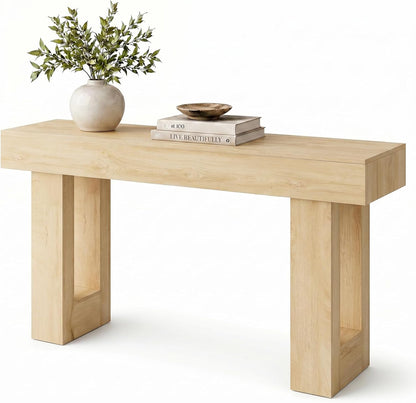 63-Inch Farmhouse Console Table – Light Natural