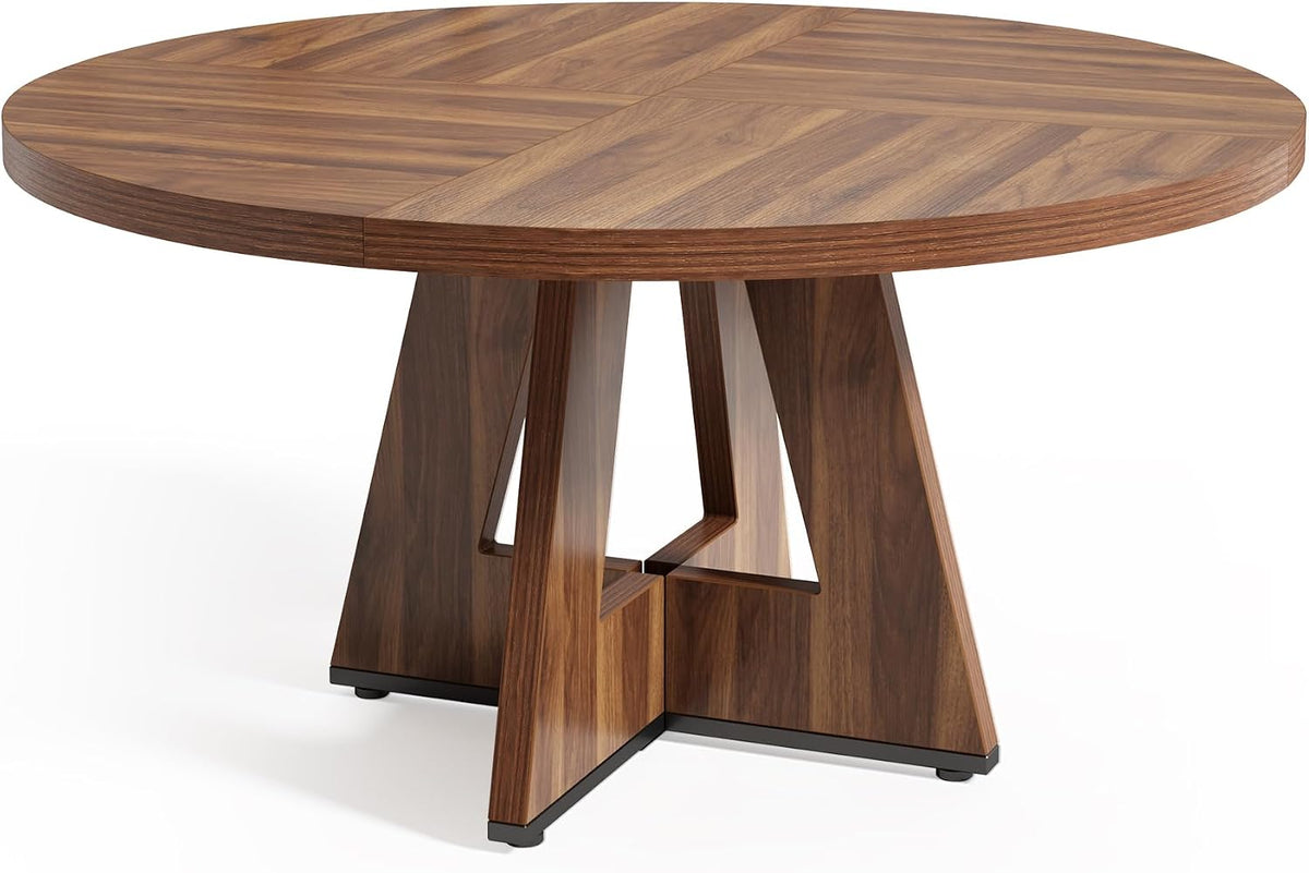47-Inch Round Dining Table – Brown