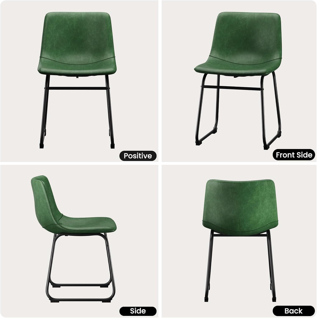 PU Leather Dining Chairs – Green
