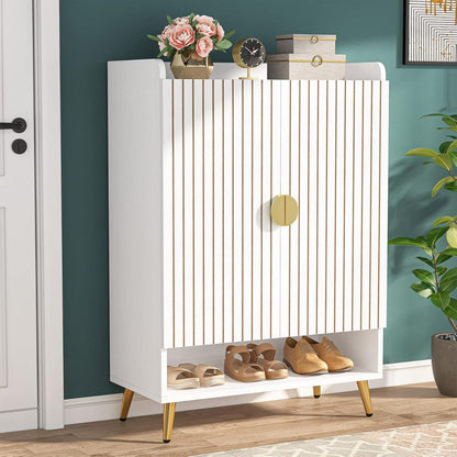 Premium Homegoods Storage Cabinet with Modern Shoe Organizer