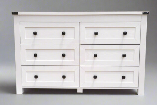 Modern White 6-Drawer Dresser – Clean Look, Smart Storage