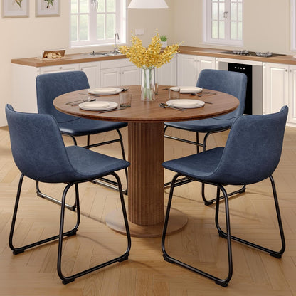 PU Leather Dining Chairs – Blue