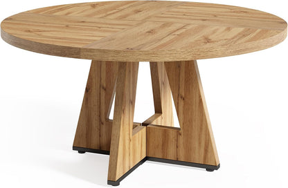 47-Inch Round Dining Table – Light Brown