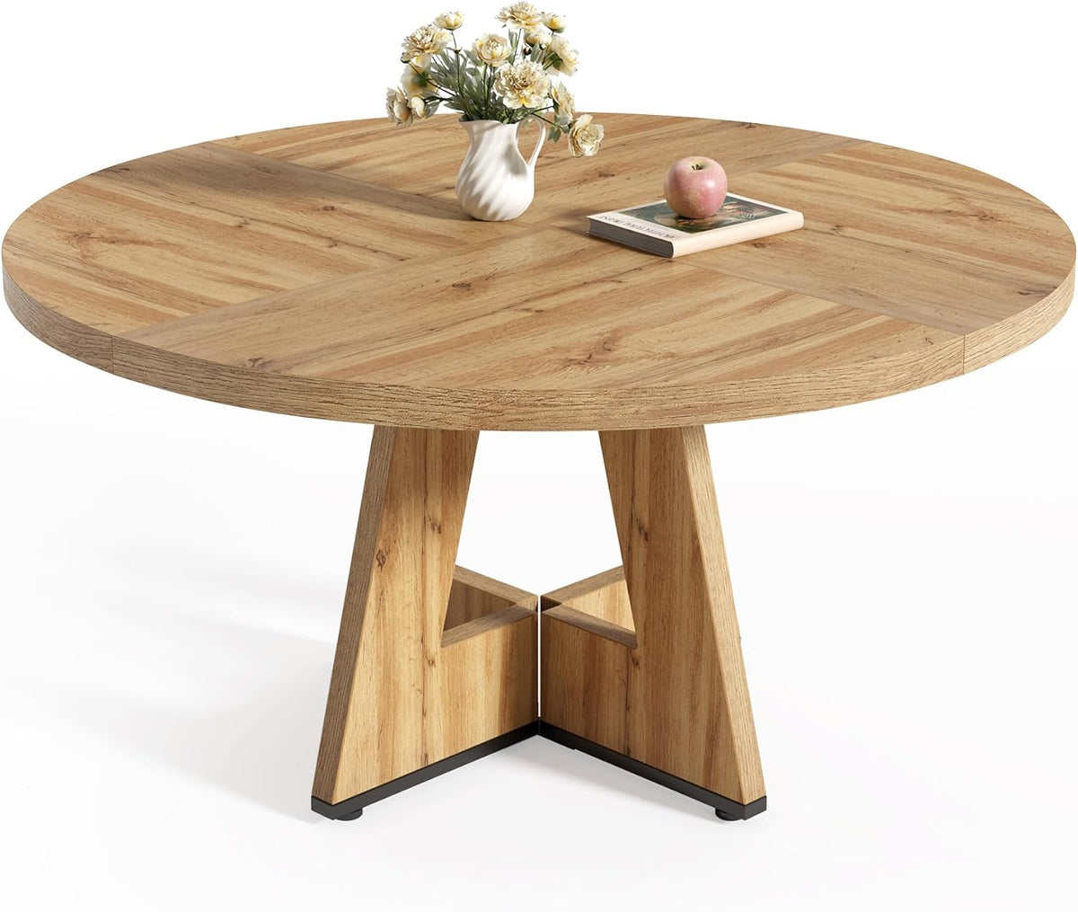 47-Inch Round Dining Table – Light Brown