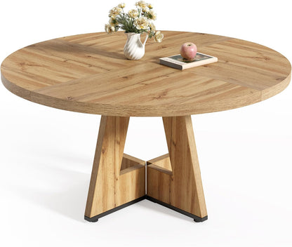 47-Inch Round Dining Table – Light Brown