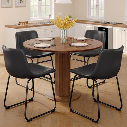 PU Leather Dining Chairs – Black