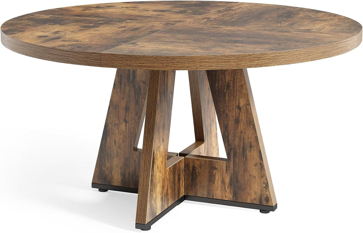 47-Inch Round Dining Table – Rustic Brown
