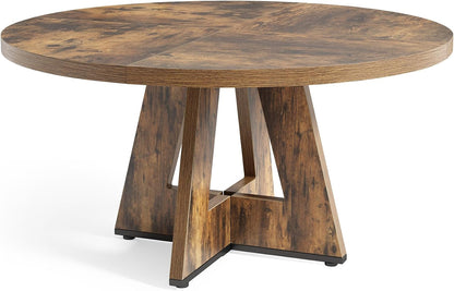 47-Inch Round Dining Table – Rustic Brown