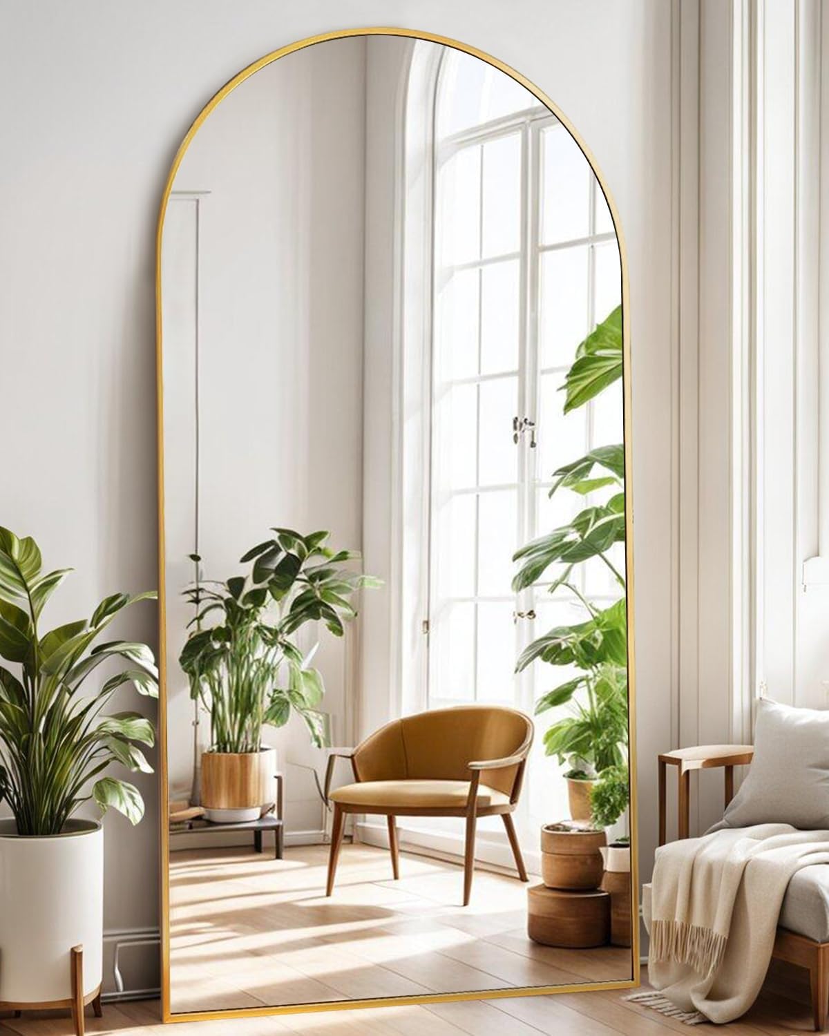 Arched Full Length Floor Mirror 90x46 – Gold