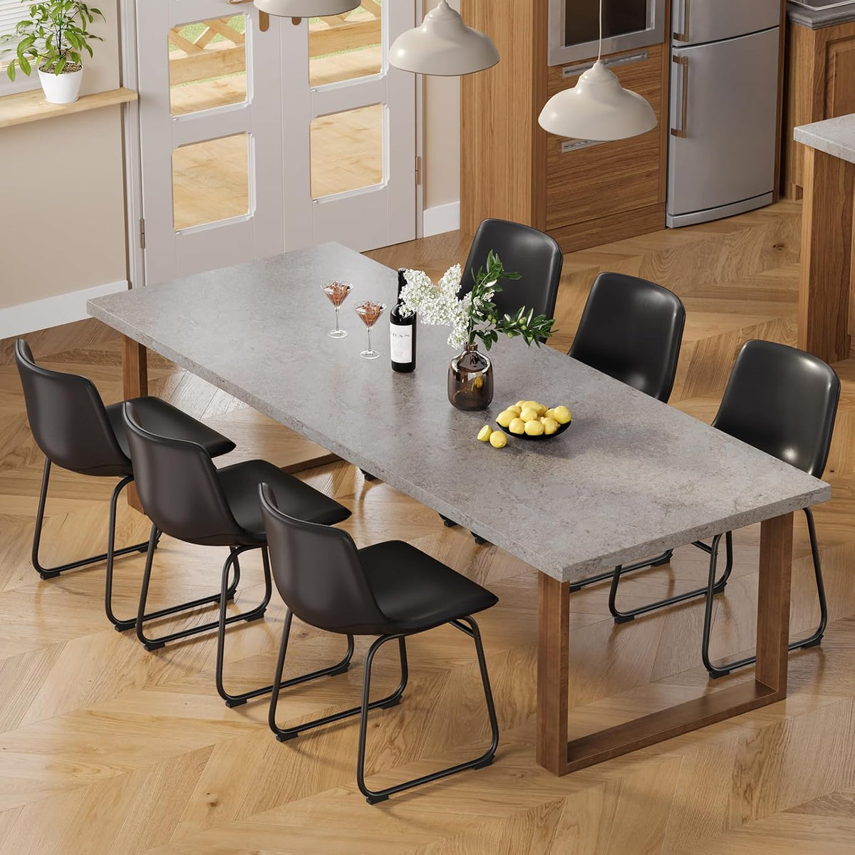 PU Leather Dining Chairs – Black