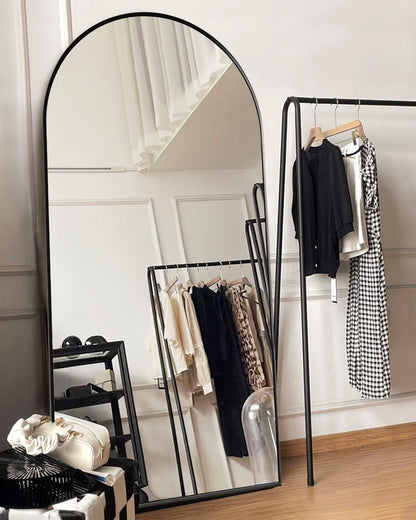 Arched Full Length Floor Mirror 90x46 – Black