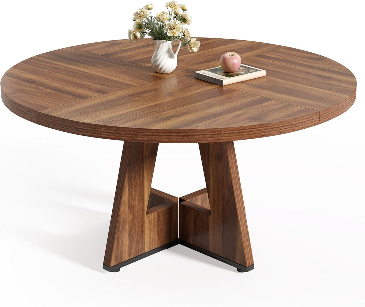 47-Inch Round Dining Table – Brown