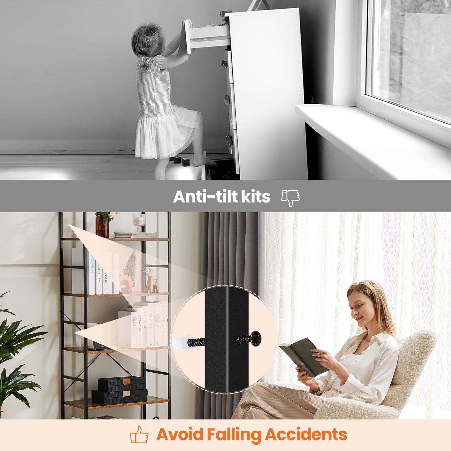 5-Tier Bookshelf — Modern Display & Storage Rack