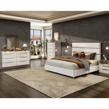 Two-Tone Modern High-Gloss 8 Drawer Dresser