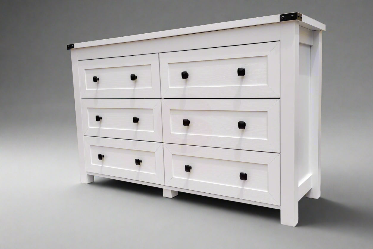 Modern White 6-Drawer Dresser – Clean Look, Smart Storage