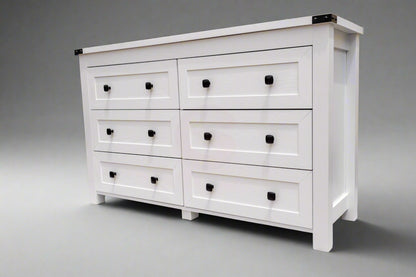 Modern White 6-Drawer Dresser – Clean Look, Smart Storage