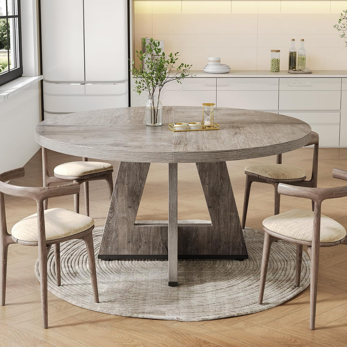 47-Inch Round Dining Table – Grey