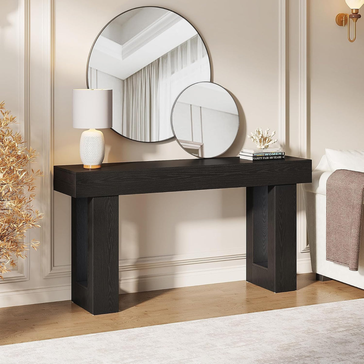 63-Inch Farmhouse Console Table – Black