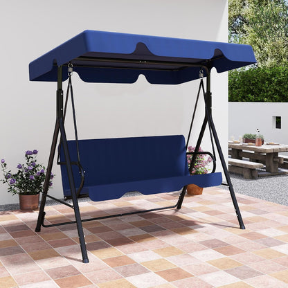 3-Seat Patio Swing with Canopy – Blue