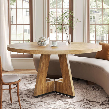 47-Inch Round Dining Table – Oak