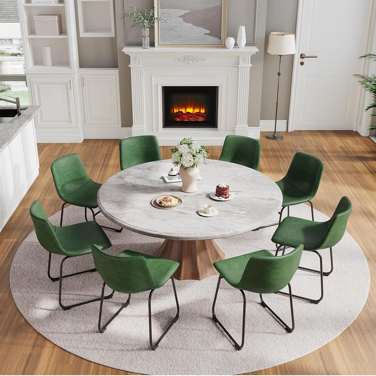 PU Leather Dining Chairs – Green