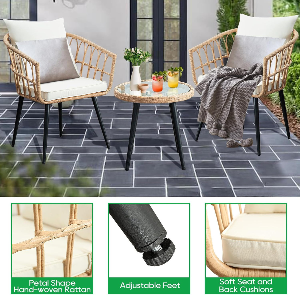 3-Piece Patio Bistro Set